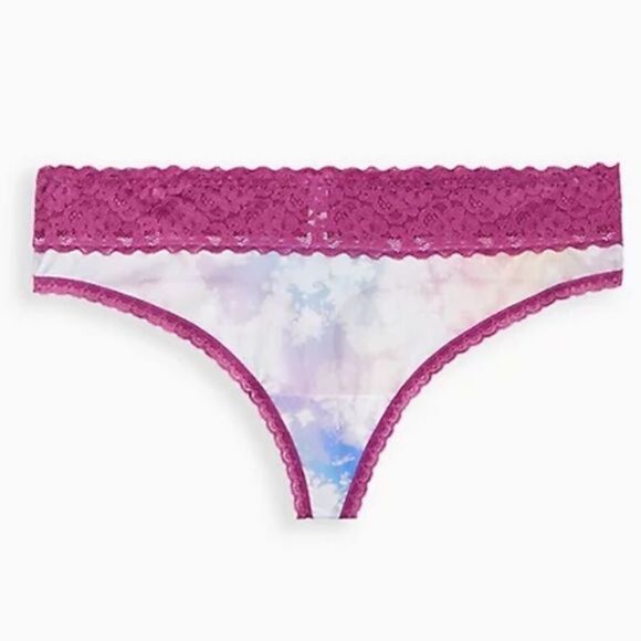 Torrid White Tie-Dye Second Skin Thong Panty - Picture 4 of 6
